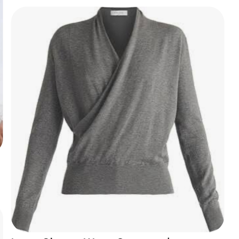 Zara Faux Wrap Grey Sweater Small